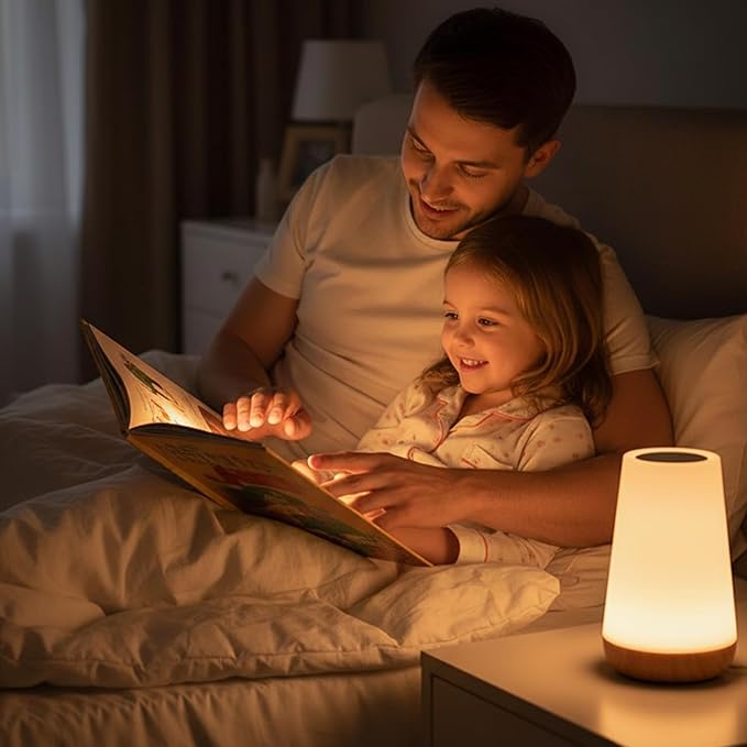 Touch Night Light for Kids: Dimmable LED Nursery Lamp for Baby - Eye-Caring Soft Warm White Light USB Rechargeable Portable Bedside for Toddlers Bedroom Living Room