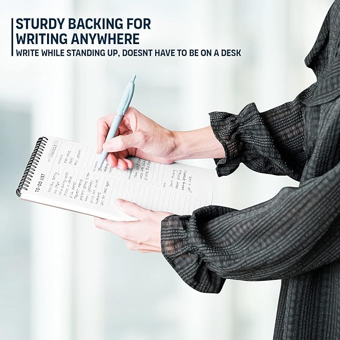 To Do List Notepad: With Multiple Functional Sections - 6.5 x 9.8" 60 Sheets - Spiral Daily Planner Notebook - Task CheckList Organizer Agenda Pad for Work - Note & Todo List Organization Notebooks