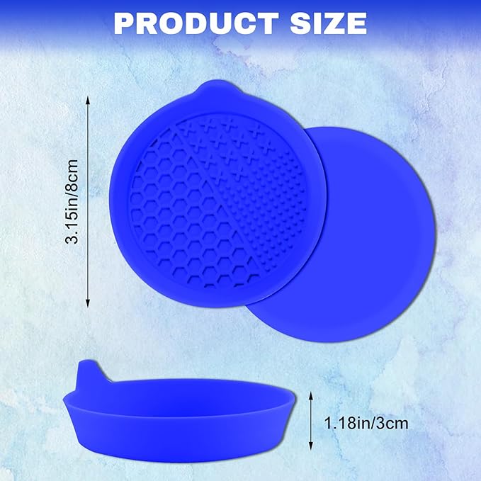 4PCS Car Cup Holder Coaster, Silicone Non-Slip Vehicle Insert Water Bottle Mat, Universal Insulation Drink Cup Pad Decor for SUV/Sedan/Truck, Automotive Interior Accessories (Blue)