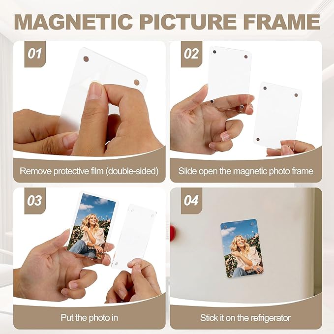 2 Pack Hanging Photo Display with Clips, Boho Wooden Bead Garland Wall Decor, Collage Picture Frame String with 9 Clips for Bedroom Living Room Dorm Office, Christmas Birthday Gifts for Teen Girls