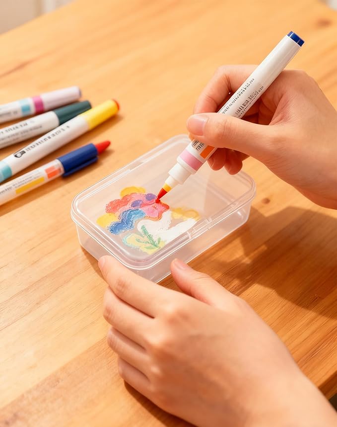 LJY 24 Pieces Rectangular Empty Mini Clear Plastic Organizer Storage Box Containers with Hinged Lids (Transparent, 4.9 x 3.3 x 1.4 inch)