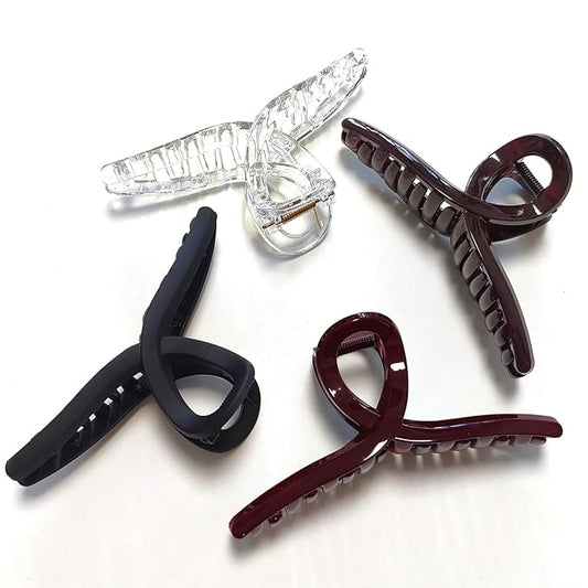 5 Inch Extra Large Claw Clips, 13 cm No Slip Jumbo No Slip XL Hair Clips for Thick Long Curly Hair, Big Hair Claw Clips, 4 Pack