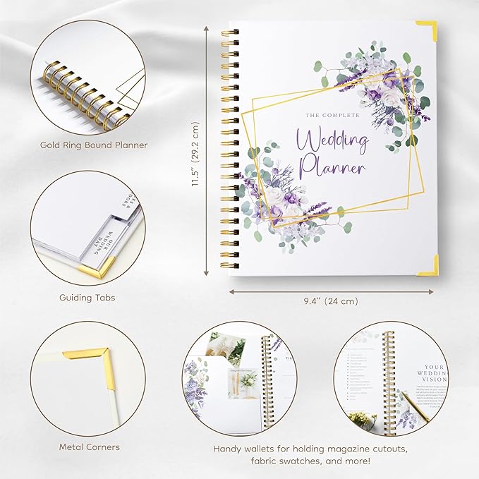 Your Perfect Day Wedding Planner Book and Organizer - Wedding Planner Book - Bridal Planning Binder with Countdown Calendar - Bride Gifts - (Lavender Haze)