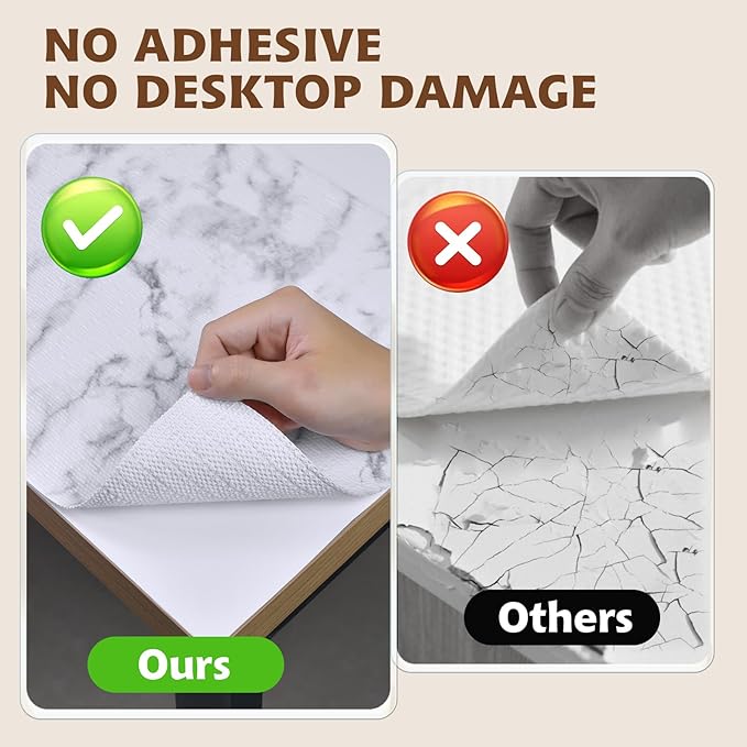 Shelf and Drawer Liner, 12in x 10FT Double Layer PVC Non-Adhesive Non-Slip Waterproof, Marble Pattern for Kitchen Cabinets, Pantry, Bathroom, Dresser with Knife and Tape Measure