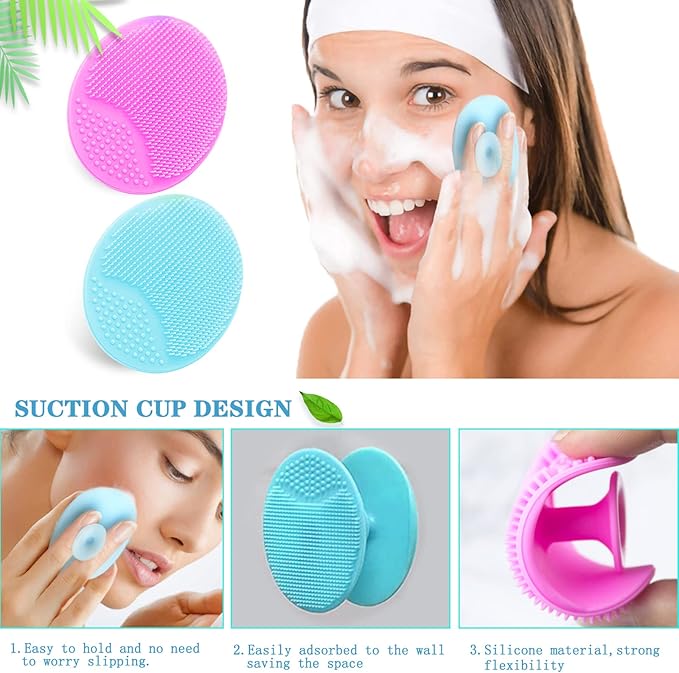6pcs Silicone Face Brush Set, 2PCS Silicone Face Applicator Brush, 2PCS Exfoliating Lip Brush, 2PCS Silicone Face Cleaning Brushes Pad,Blackhead Face Exfoliator Skin Care Tool for Women Men