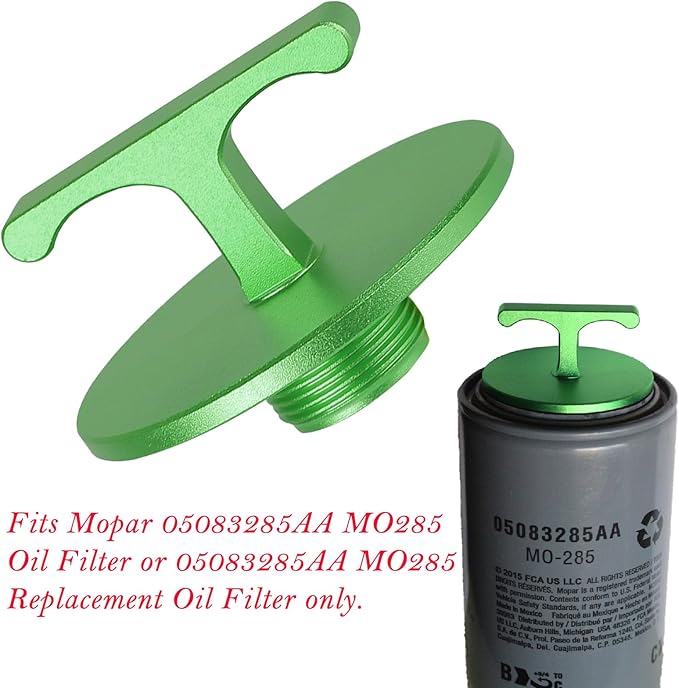 Aluminum Alloy Oil Filter Plug Tool， for Dodge Ram 2500, 3500, 4500, 5500， 5.7L 5.9L 6.4L 6.7L Cummins Turbo Diesel MO285 05083285AA Oil Filter Cap Plug Tool-Ram Accessorice