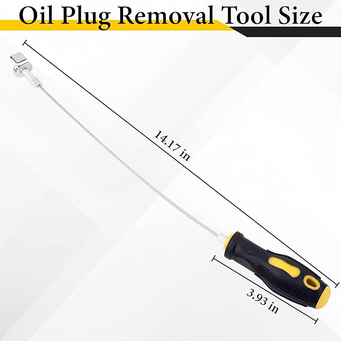 ecocstm Strong Magnetic Oil Drain Plug Remover Tool, Oil Drain Plug Remover Instrument, Anti Scald Sump Plug Removal Tool, Universal Flexible Oil Plug Removal Tool (14 Inch)