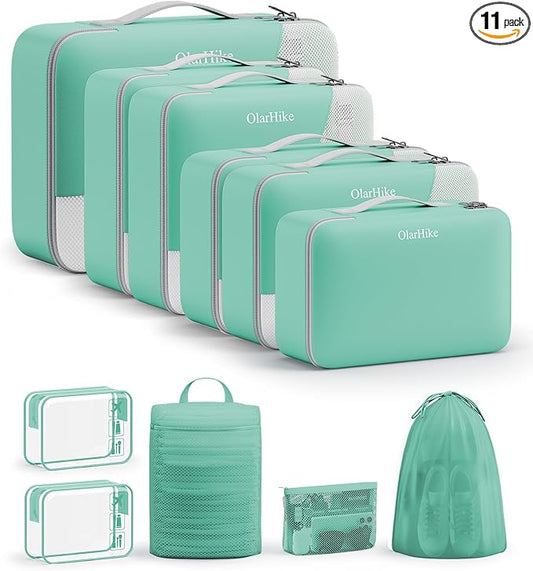 11 Set Packing Cubes for Travel, Gifts for Women Mom,Anti-Tearing Suitcase Organizer,OlarHike Vacation Essentials & Accessories for Cruise Ship