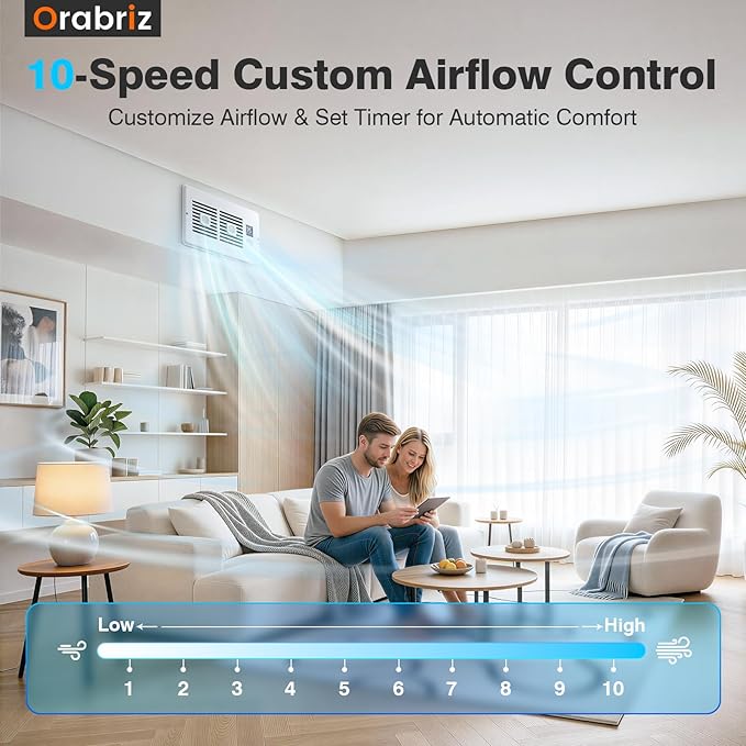 AC Vent Booster Fan 6" x 10" Register, Quiet 10-Speed Vent Booster with Thermostat Control, Remote & LCD Display, Built-in Aroma Pad Slot, Improves AC Heating & Cooling Airflow for Home