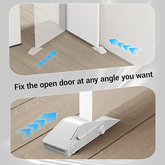 Funny Tesla Cybertruck Door Stoppers for Bottom of Door, Anti-Slip Rubber Heavy Duty Door Stop Wedge, Large Doorstop 2 inches High Gate Holder Suits Any Floor＆ As a Gifts
