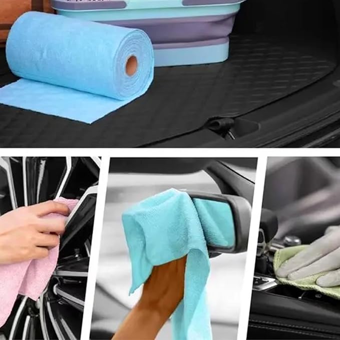Microfiber Cleaning Cloths Roll – 50 Pack | Tear-Away Towels – Reusable| Ultra Absorbent| Washable Rags for Kitchen| House, Car, Garage | Eco-Friendly Microfiber Cleaning Supplies (Grey)