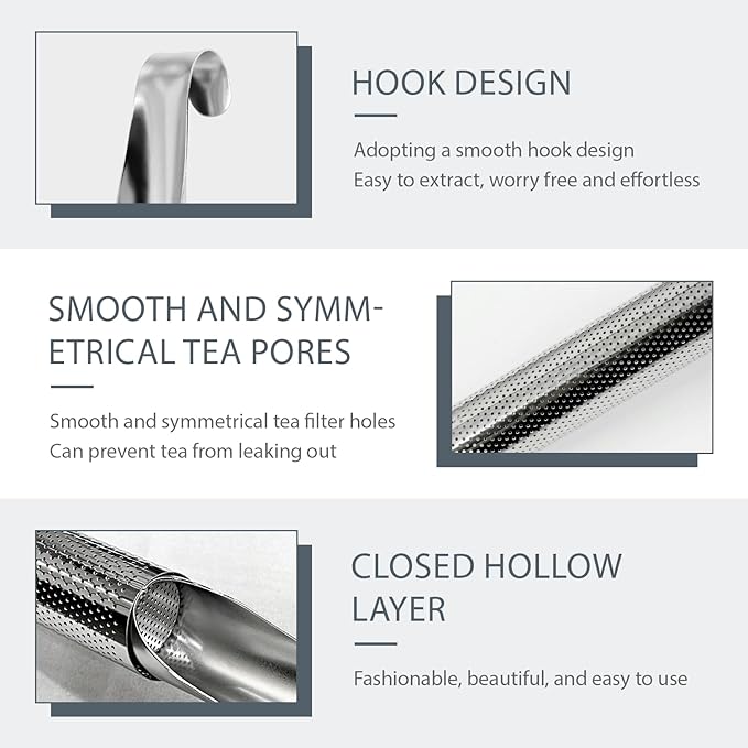 2 Sets Upgraded Tea Infuser for Loose Leaf Tea with Base - Durable Loose Leaf Tea Steeper, Portable Stainless Steel Tea Strainer for Home, Office & Travel