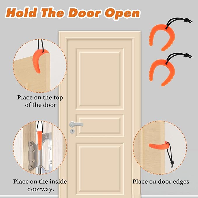 4 Pcs First Responder Door Stop, Rubber Door Stopper Wedge Doors Jam for Law Enforcement Police Firefighter Emergency Medical Services Gear Accessories (4 Orange)