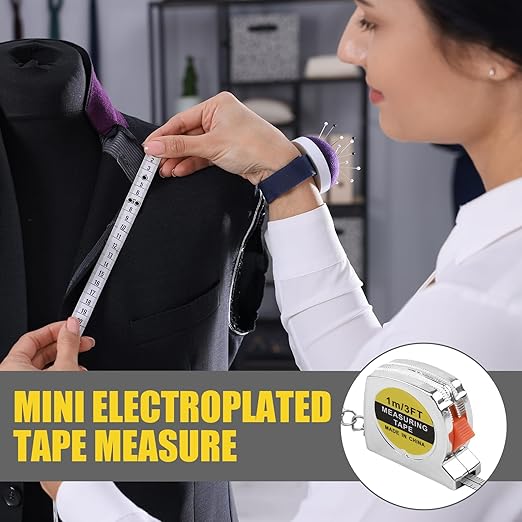 3ft Small Tape Measure Keychain, Portable and Retractable Mini Tape Measure with Slide Lock Mechanism for Daily Use Gadgets or Kids Construction Party Favors Gifting Prize Bag Fillers (60)