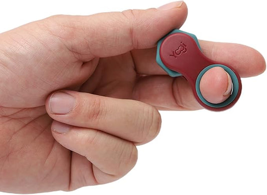 Yogi Fidget Toy – Silent Sensory Spinner for Adults & Kids – Stress Relief Fidgets for ADHD, Anxiety – Fidget Toys for Adults – Includes 5 Finger-Fit Rings – Work, School & Travel – Lava