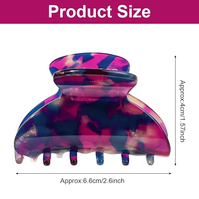 WILLBOND 6 Pieces Medium Hair Claw Clips for Thin Hair 2.6 Inch Tortoise Shell Clip Banana Jaw Hairpin French Style Barrettes Head Accessories for Women Girls(Classic Patterns)