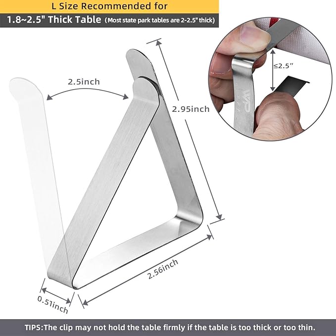 12 Pack Tablecloth Clips - Tablecloth Clips for Outdoor Tables Stainless Steel Table Cloth Holders Heavy Duty