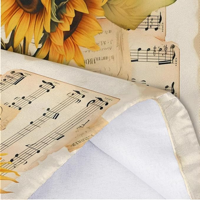 Sabokido Floral Sunflower Plastic Bag Holder Washable Musical Notes Grocery Bag Storage Dispenser Reusable Hanging Shopping Bags Carrier Wall Mount Plastic Bag Organizer for Home Kitchen Decor