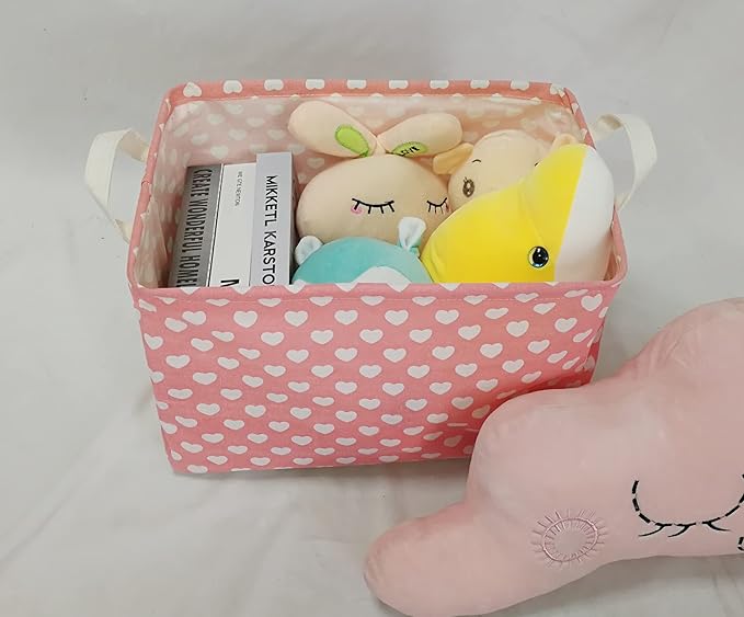 Women's DayStorage Basket Pink Collapsible Girls Laundry Basket Waterproof Organizer Nursery Bin Gift Toy Box for Organizing Home/Dorm/Kitchen/Pet/Office/Closet/Shelf/Room Decor