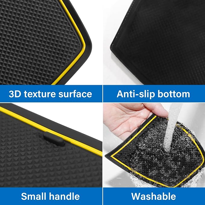 for 2024 2025 2026 Chevy Trax Accessories - for 2024 2025 2026 Chevrolet Trax (LS,1RS,LT,2RS,ACTIV) Cup Holder Inserts Door Slot Mat Compartment Center Console Liners (14 Pcs, Yellow Trim)