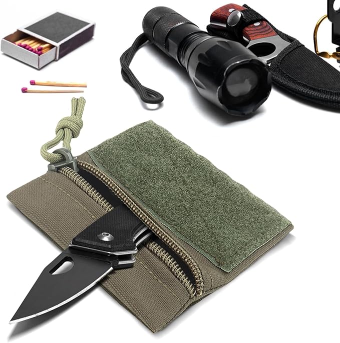 Qavctw Tactical Admin Pouch Bag with Hook and Loop Tool Storage Bag Snack Pouch Candy Bag Hanging Pouches Backpack Accessory Pouch