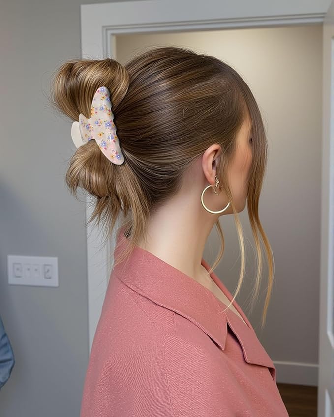 4Pcs Large Acrylic Clips - Big Non-Slip Banana Barrettes for Thick Hair, Strong Hold Jaw Clips for Women Girls