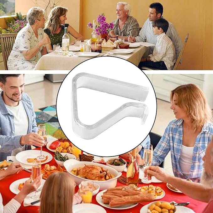 24 Pieces Transparent Clear Tablecloth Clips, Plastic Table Cloth Clips, Windproof Table Cover Holder Clamps, Table Cloth Holder for Christmas Home Wedding Party Indoor Outdoor Camping Picnic (24, Small)