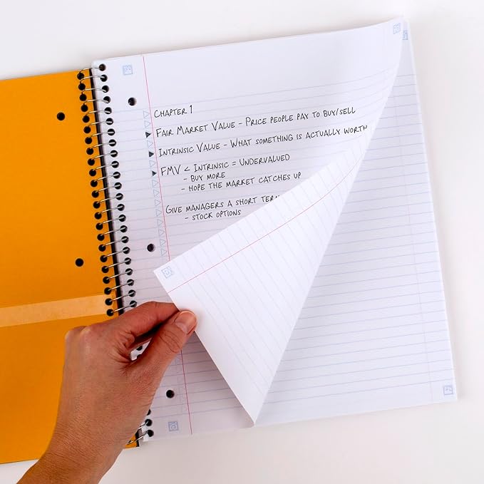 Five Star Spiral Notebook + Study App,5 Subject,College Ruled Paper,8-1/2" x 11",200 Sheets,Fights Ink Bleed,Water Resistant Cover,Black (72081),(Pack of 6)