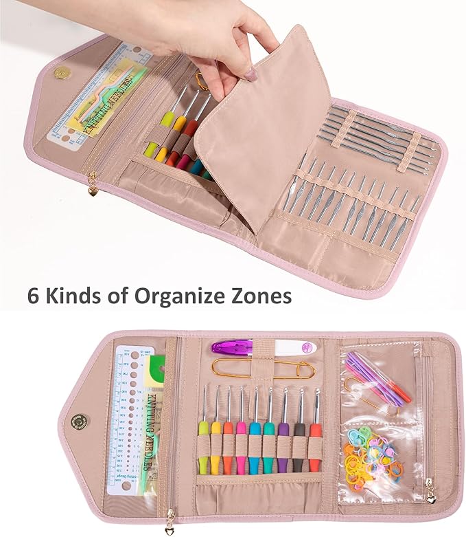 Crochet Hook Case - Foldable Organizer - Knitting & Crochet Supplies Accessory