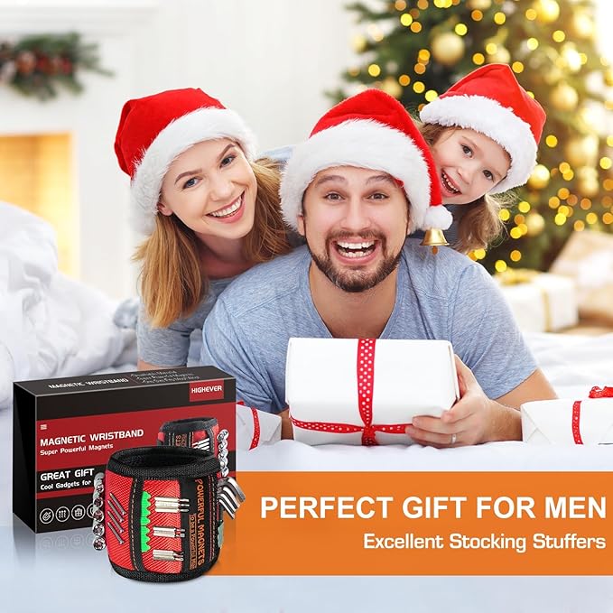 Father Day Gifts from Daughter Wife Son Magnetic Wristband: Men Tool Gifts for Men Him Belt Magnet Wrist for Holding Screws Nails Cool Gadgets Ideas Grandpa Father Day Gifts for Husband Dad Papa