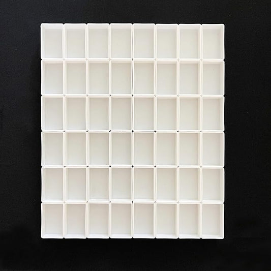48Pcs Empty Watercolor Paint Pans – Full Pans, 3ml White Plastic Pans for Metal Watercolor Tins, Perfect for DIY Custom Palette, Repacking Solid & Homemade Watercolors