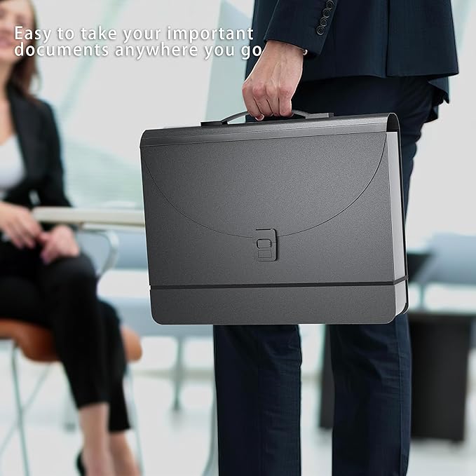 25 Pockets Expanding File Folders,Portable Accordion File Organizer,Expandable File Folder,Bill,Paper Receipt,Document Organizer,Plastic Accordian Filing Box,Colored Tabs,A4/Letter Size