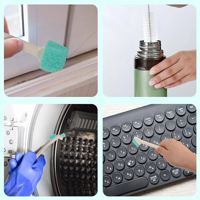 11 Pcs Humidifier Cleaner Brush Set, Crevice Cleaning Brush Small Detail Cleaning Brushes for Humidifiers, Keyboards, Tiles, Bottles & Tight Spaces | Portable Home/Travel Clean Tools