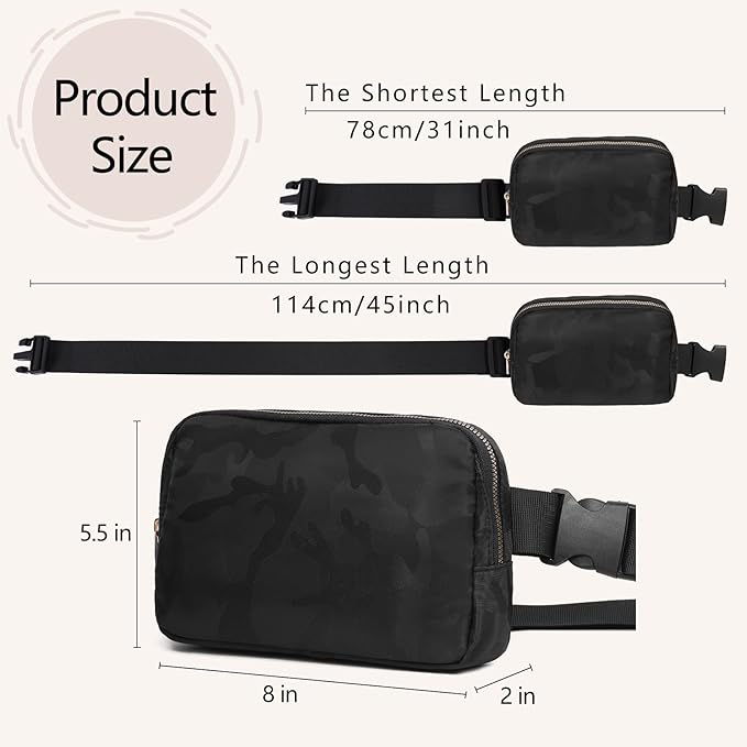 VOROLO Fanny Pack For Women And Men Crossbody Bag Belt Bag with Adjustable Strap Graduation Gifts