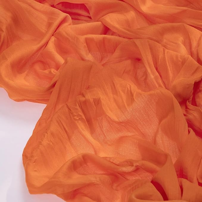 Socomi 10pcs Orange Summer Cheesecloth Table Runner Boho Rustic Gauze 120 inch 10FT Cheese Cloth Sheer Runner for Wedding Party Baby Shower Birthday Home Decor Holiday Decorations