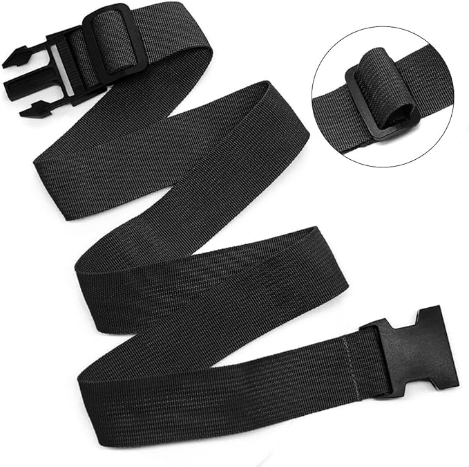 4-Pack Luggage Straps, Add Bag Luggage Straps to Connect Two Suitcases, Adjustable Luggage Belt Connector for Carry-On, Travel Attachment Accessories for Connecting Your 3 Luggage Pieces, Black