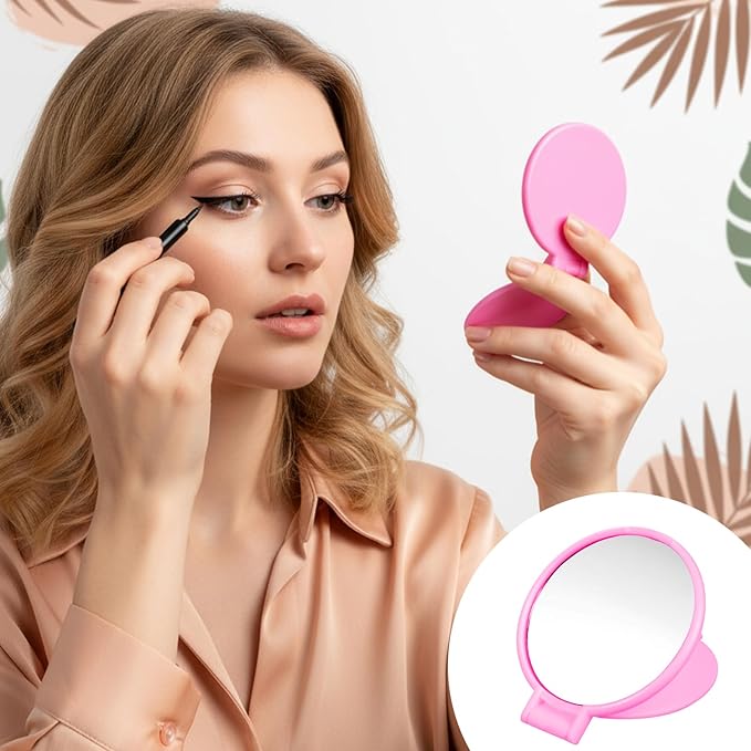 200 Pcs Compact Mirror Bulk Colorful Portable Round Makeup Mirror Mini Foldable for Women Men Travel Daily Use Purse Vanity Mirrors