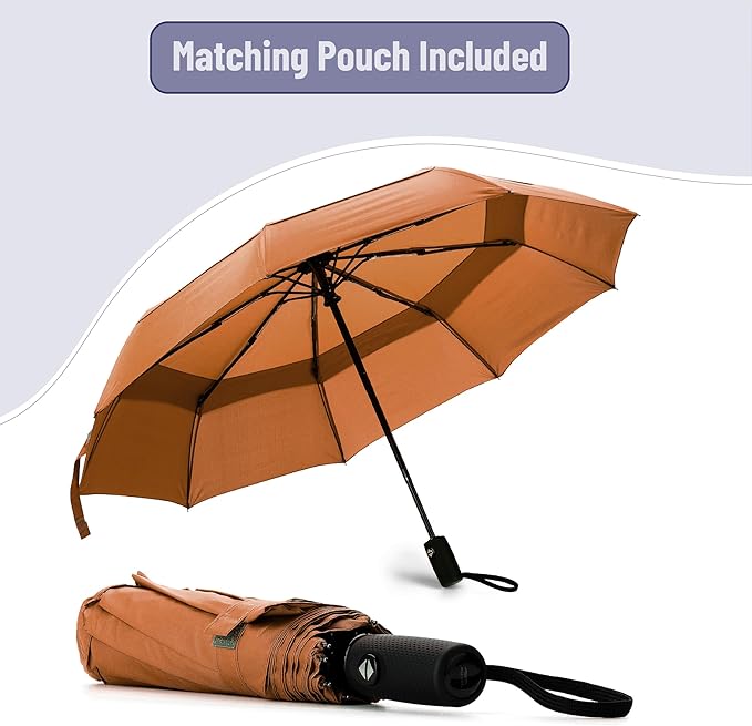 Mr. Pen- Windproof Travel Umbrella, Small Water-Resistant Automatic Folding Umbrella for Rain and Sun, Light, Compact and Portable for Women & Men, Fits Car & Backpack