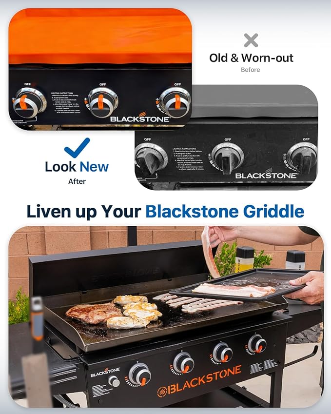 8 Pack Gas Griddle Knobs Replacement for Blackstone 17" 22" 28" 36" Griddle, Upgraded Grill Accessories for Blackstone Parts, Original