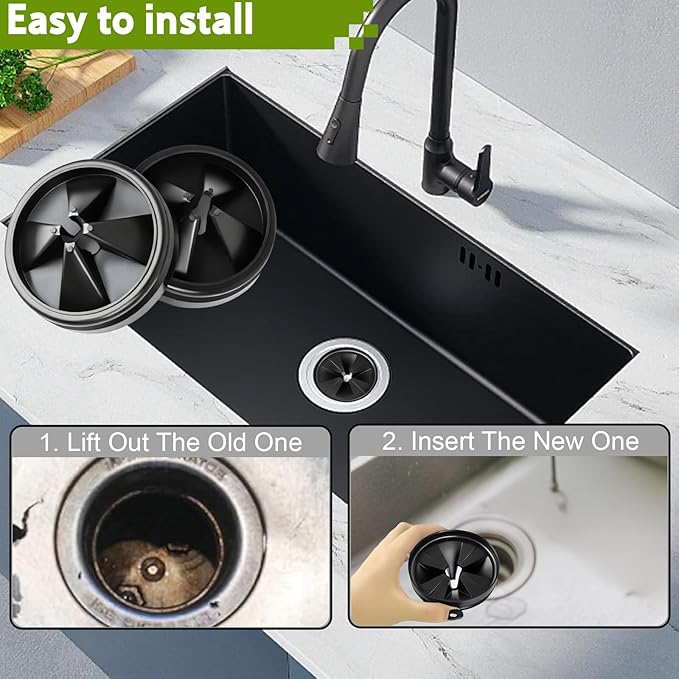 4 Pack 3 3/8 Inch Garbage Disposal Splash Guard – QCB-AM Silicone Splash Baffle with Noise Reduction, Leak-Proof Drain Protector Accessories, Compatible with InSinkErator Evolution