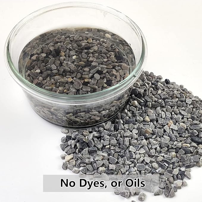YISZM 10LB Succulent and Cactus Gravel, 1/5 Inch Natural Decorative Polished Pebbles for Landscaping, Grey River Rocks for Plants, Vases, Aquariums, Terrarium and Outdoor Gardening