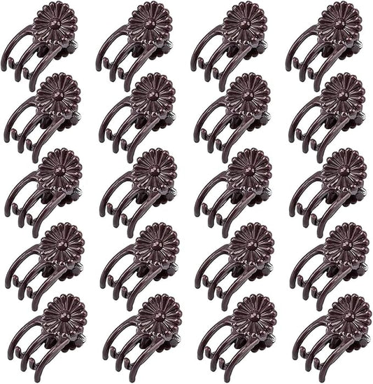100Pcs Large Plant Clip,Daisy Garden Flower Plant Clip,for Orchids Vine Clip Support Stem Vine Upright Growth (Brown)