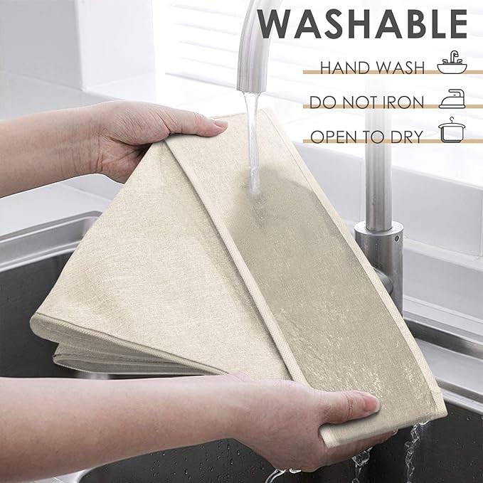 Criusia 3 Pack Sock Underwear Drawer Organizer Dividers, 64 Cell Fabric Foldable Cabinet Dresser Closet Organizers and Storage Boxes for Organizing Socks, Underwear, Ties (16+24+24 Cell, Beige)