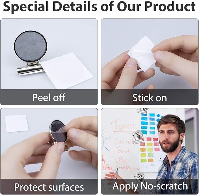 VNDUEEY 200 Pack Magnetic Clips Fridge Magnets, Magnetic Paper Clip, Whiteboard Magnets Refrigerator Magnet, Strong Magnet Clips for Home, Office,Teaching, School Locker