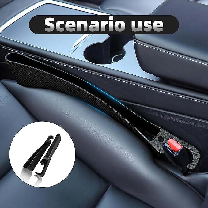Yojunauto Car Seat Gap Filler Organizer，Auto Side Seat Gap Storage Box, Fit for Cars, Trucks Fill Gap Space Between the Console and Seats (2 Pack)