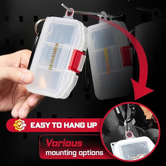 Small Parts Organizer, 4Pcs Plastic Transparent Portable Tools Boxes with Dividers for Small Accessories Storage Cases