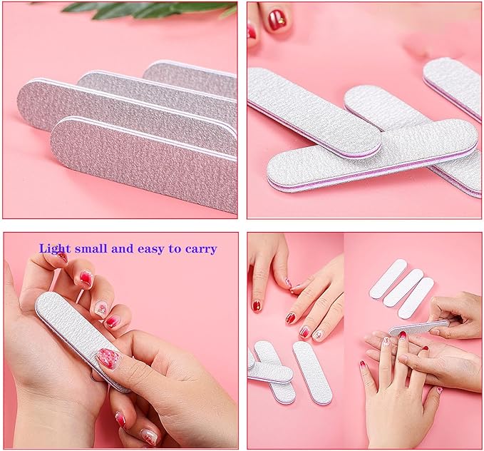 50 Packs 100/180 Grits Mini Nail Files and Buffers Double Sided Emery Boards Manicure Tool for Acrylic Nails, Nail Care