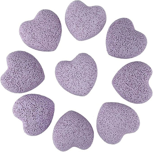 rockcloud Purple Lava Rock Stone Heart Shape Pocket Stones Dyed Lava Rocks Aromatherapy Essential Oil Diffuser Set, 0.9 Inch, 10 Pcs