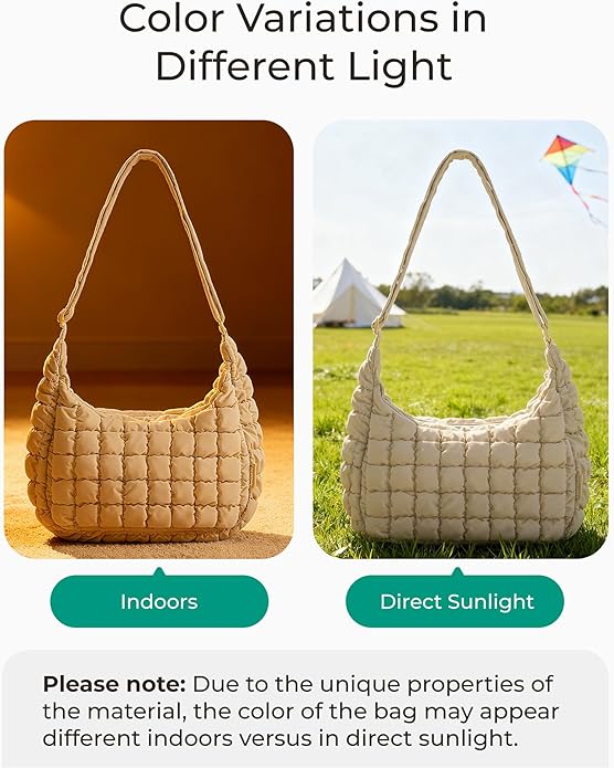 BAGSMART Quilted Crossbody Bag for Women, Lightweight Puffer Purse for Travel, Daily Use & Work | Water-resistant, Puffy Shoulder Bag, w/ Adjustable Strap, Light & Comfortable, Hands-free Bags, Travel Essentials