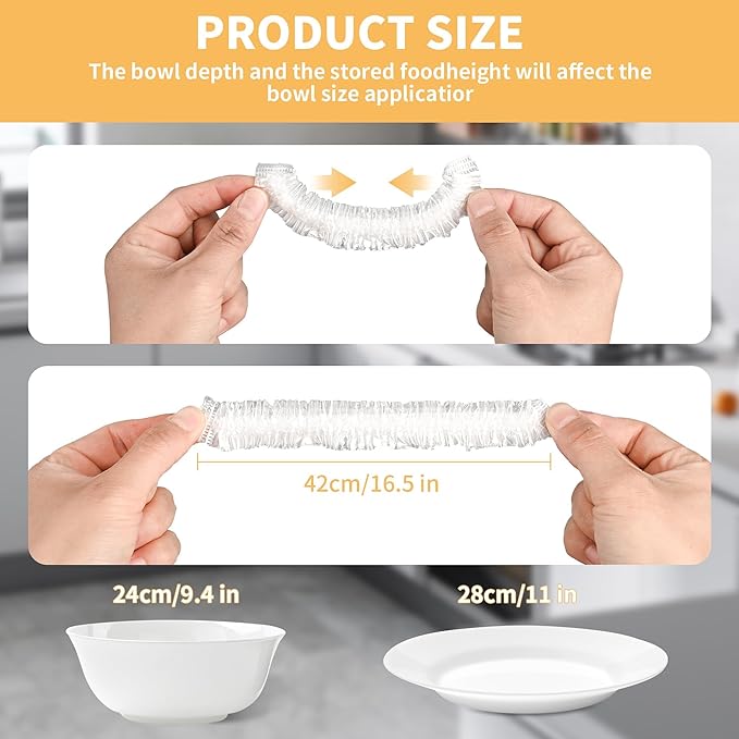 300 Bowl Covers Shower Caps for Sourdough Bread Proofing Large Elastic Reusable Plastic Wrap for Food Storage Baking Rising Meal-Prep Fermentation BPA-Free Keep Food Fresh